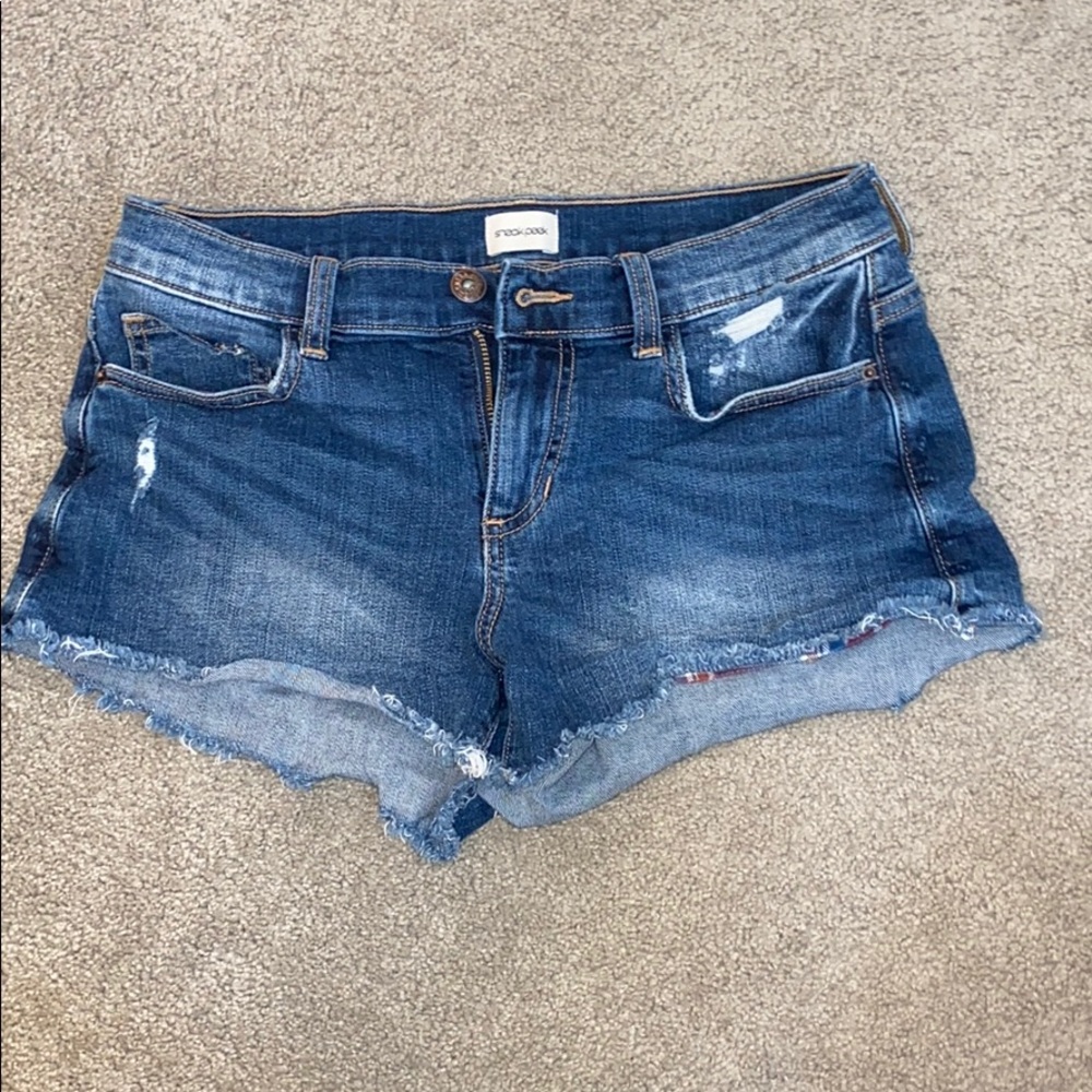 Mid rise jean shorts